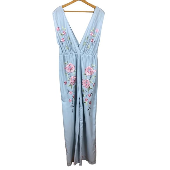 ASOS Gray Jumpsuit with Pink Floral Design - Picture 2 of 12